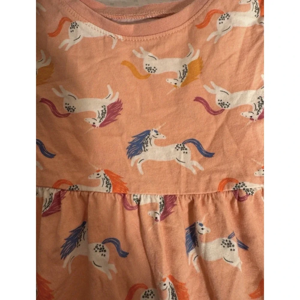 Old Navy Unicorn 3/4 Sleeve Long Blouse Size 2T Coral Color